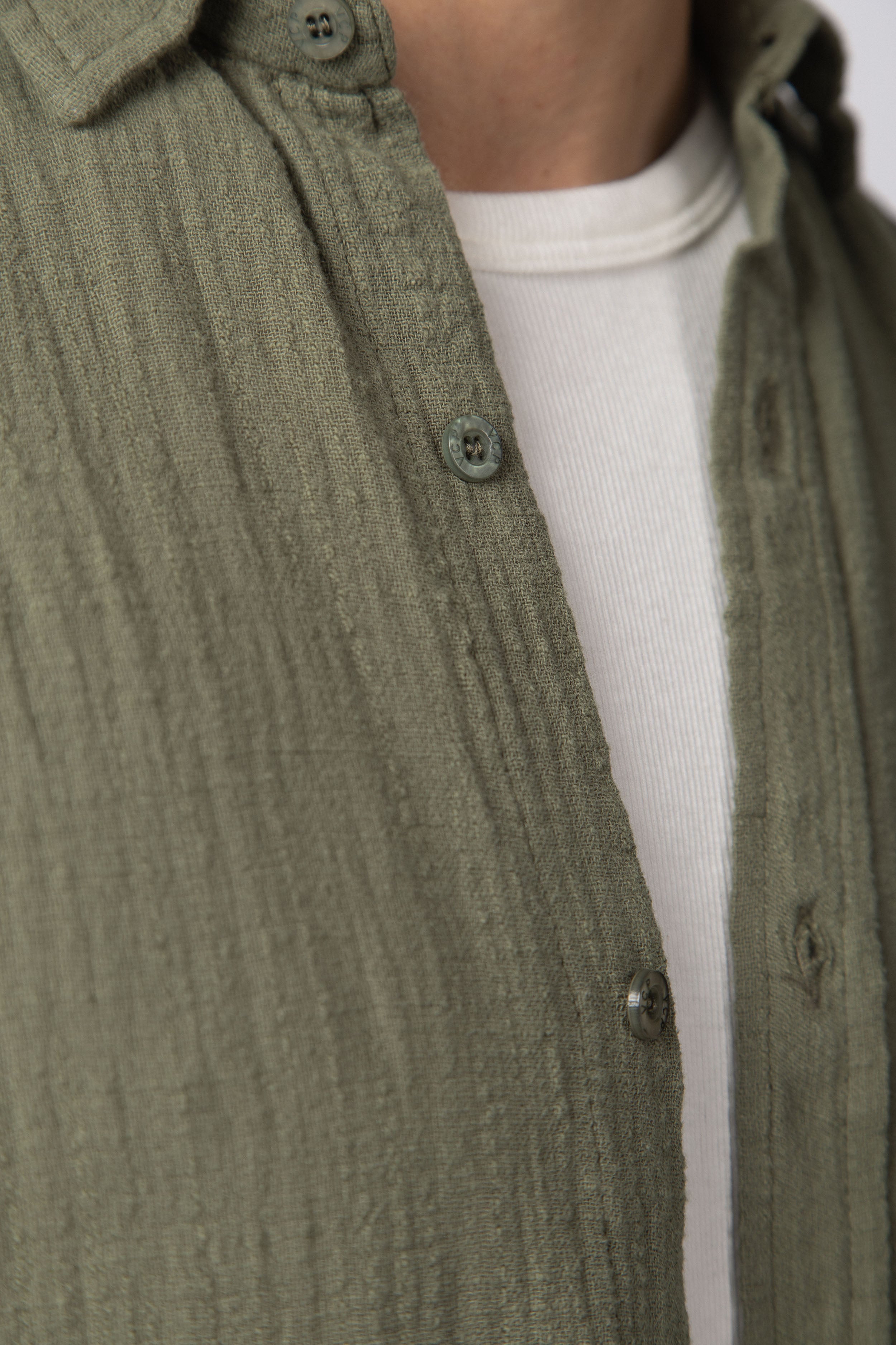 Camisa Manga Larga Lino Zen Militar