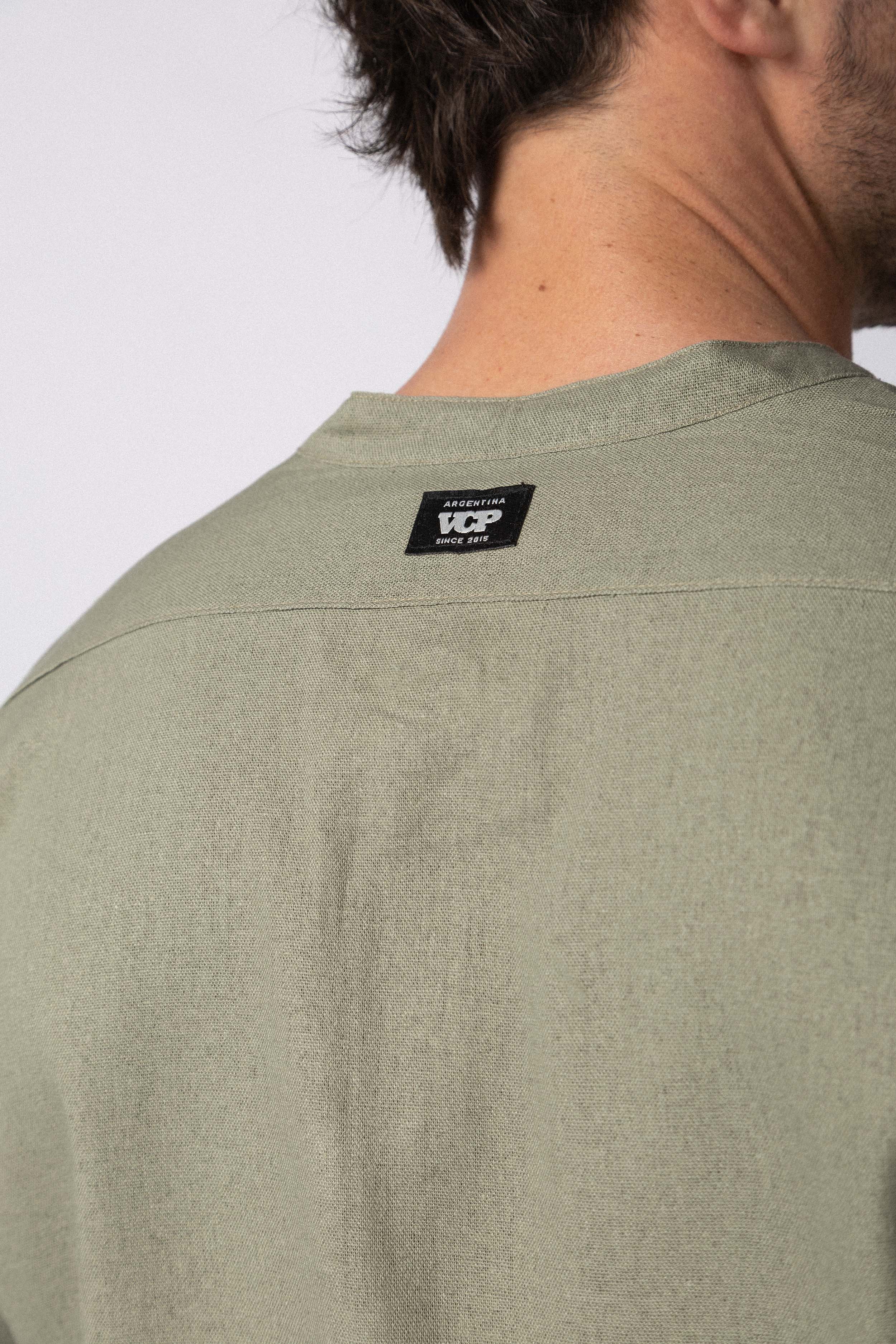 Camisa Manga Larga Mao Lino Deko Militar