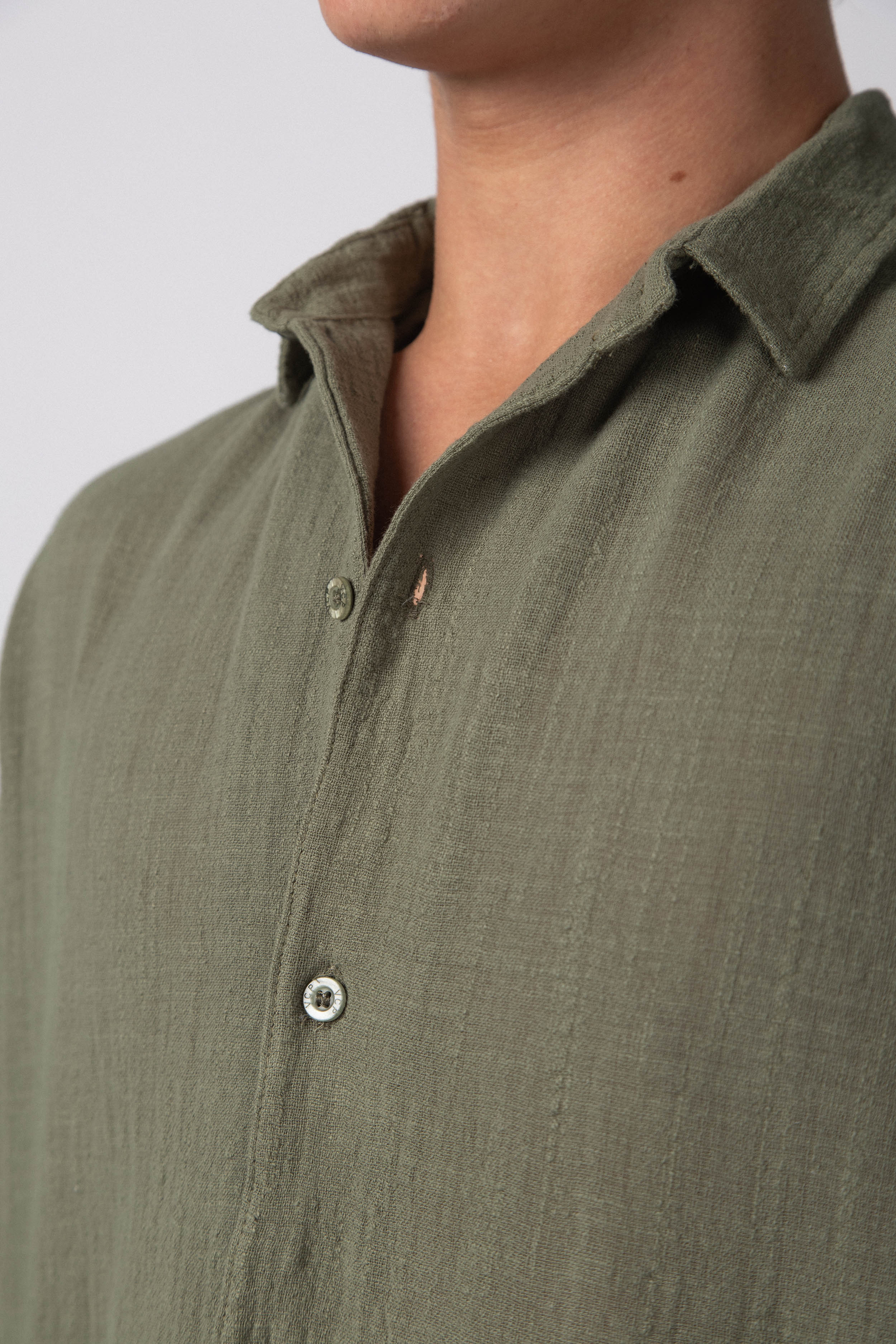 Camisa Manga Corta Lino Kara Militar