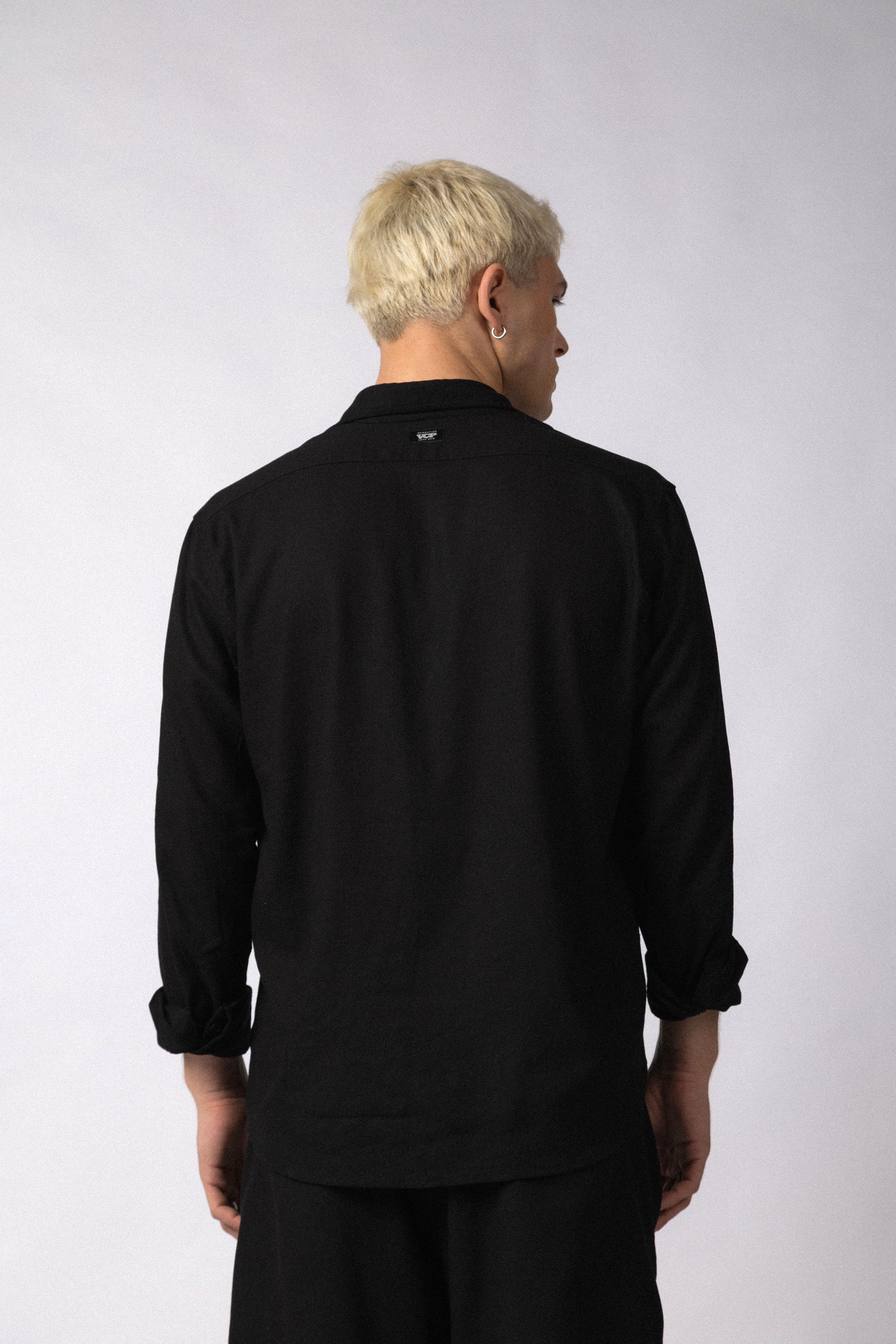 Camisa Manga Larga Lino Raze Negra
