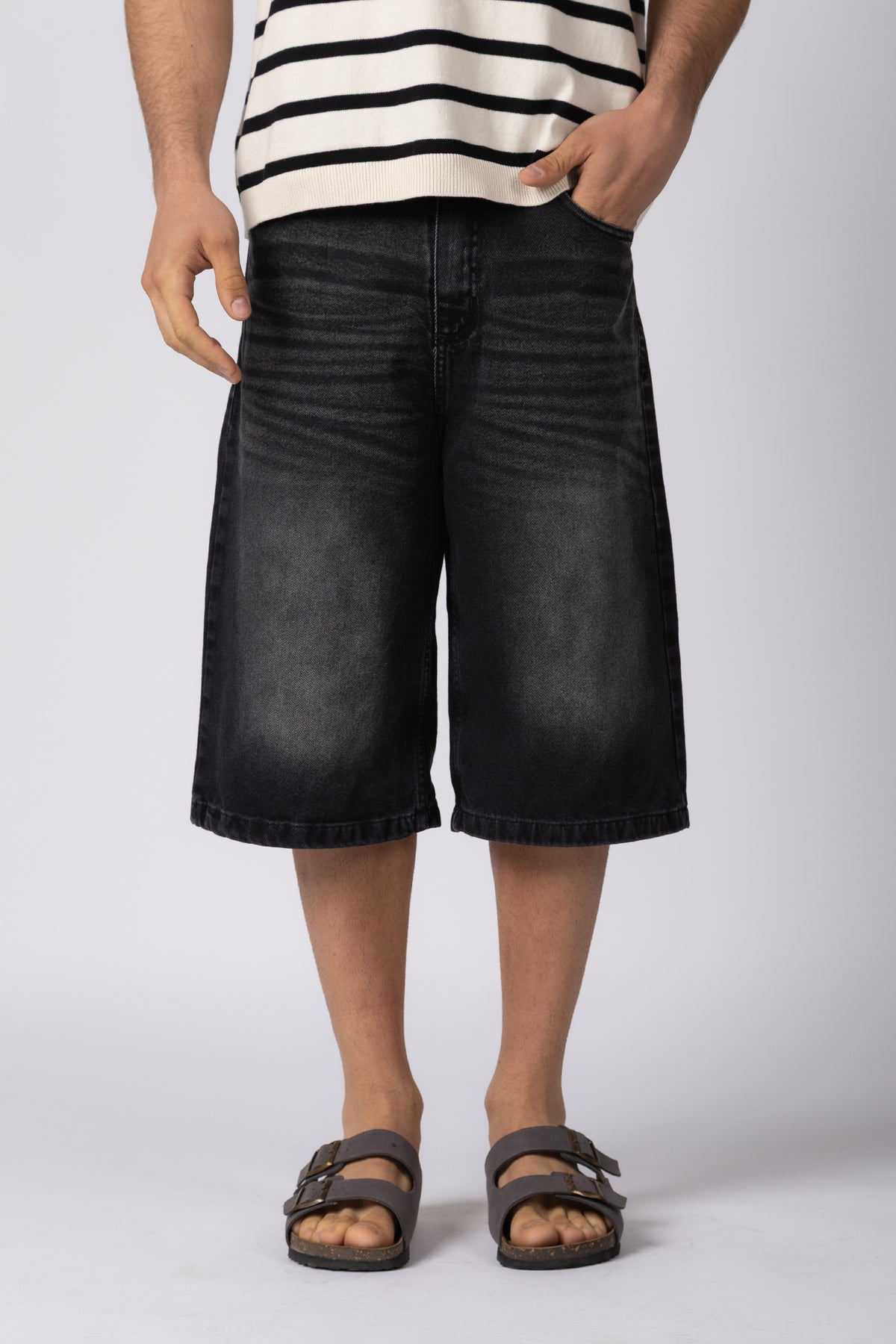 Bermuda Jean Baggy Draw Negra