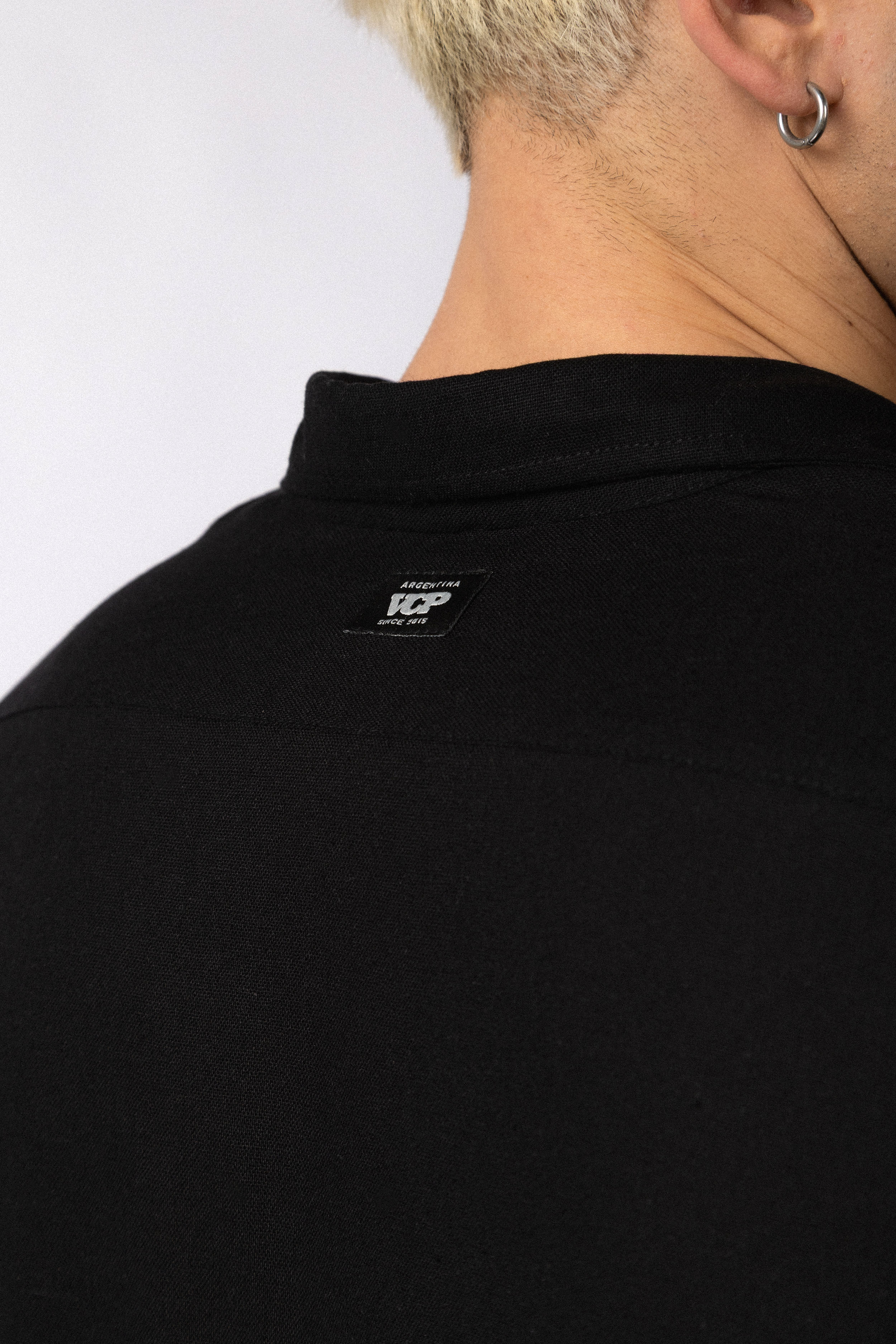 Camisa Manga Larga Lino Raze Negra