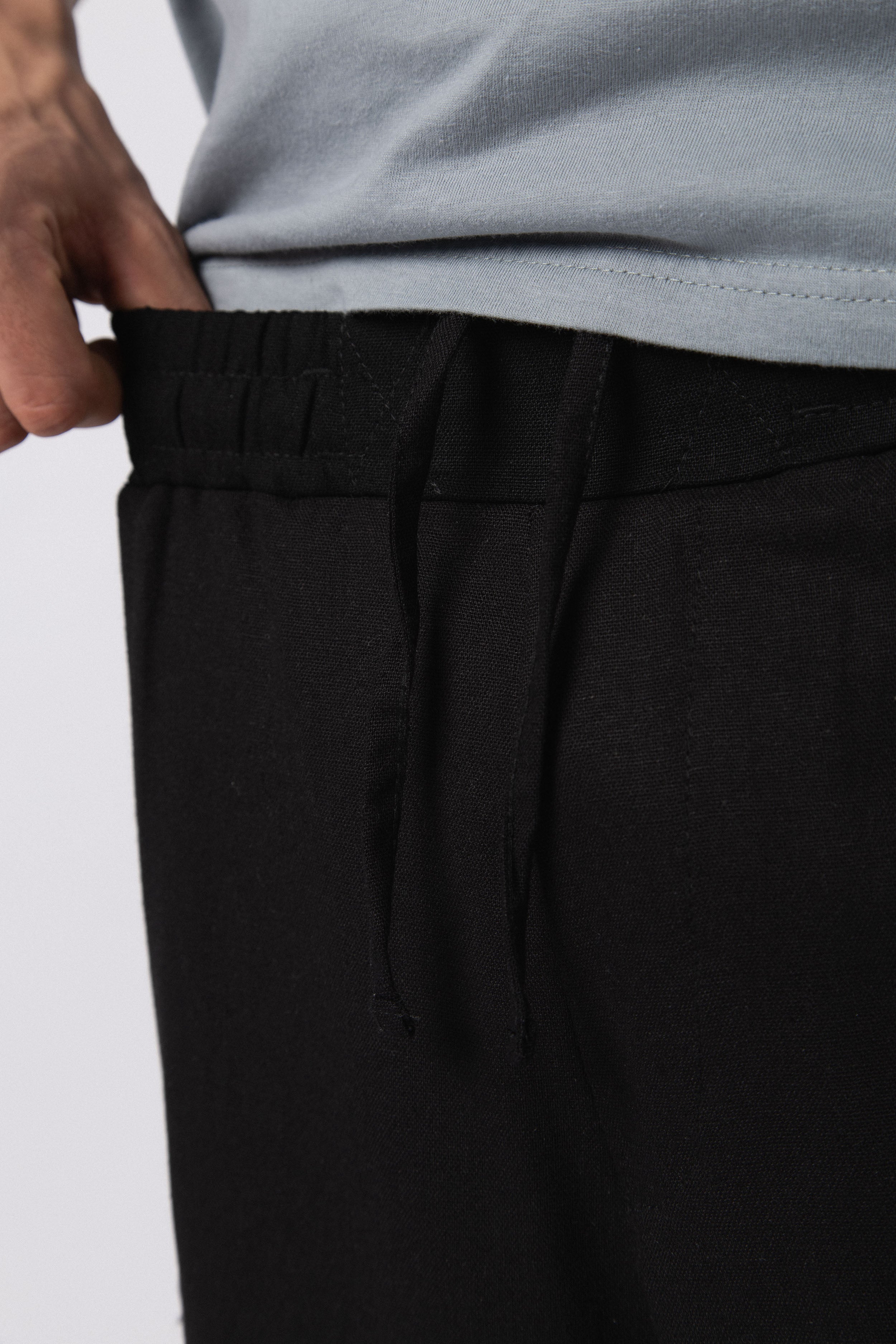 Bermuda Lino Cargo Yuno Negra