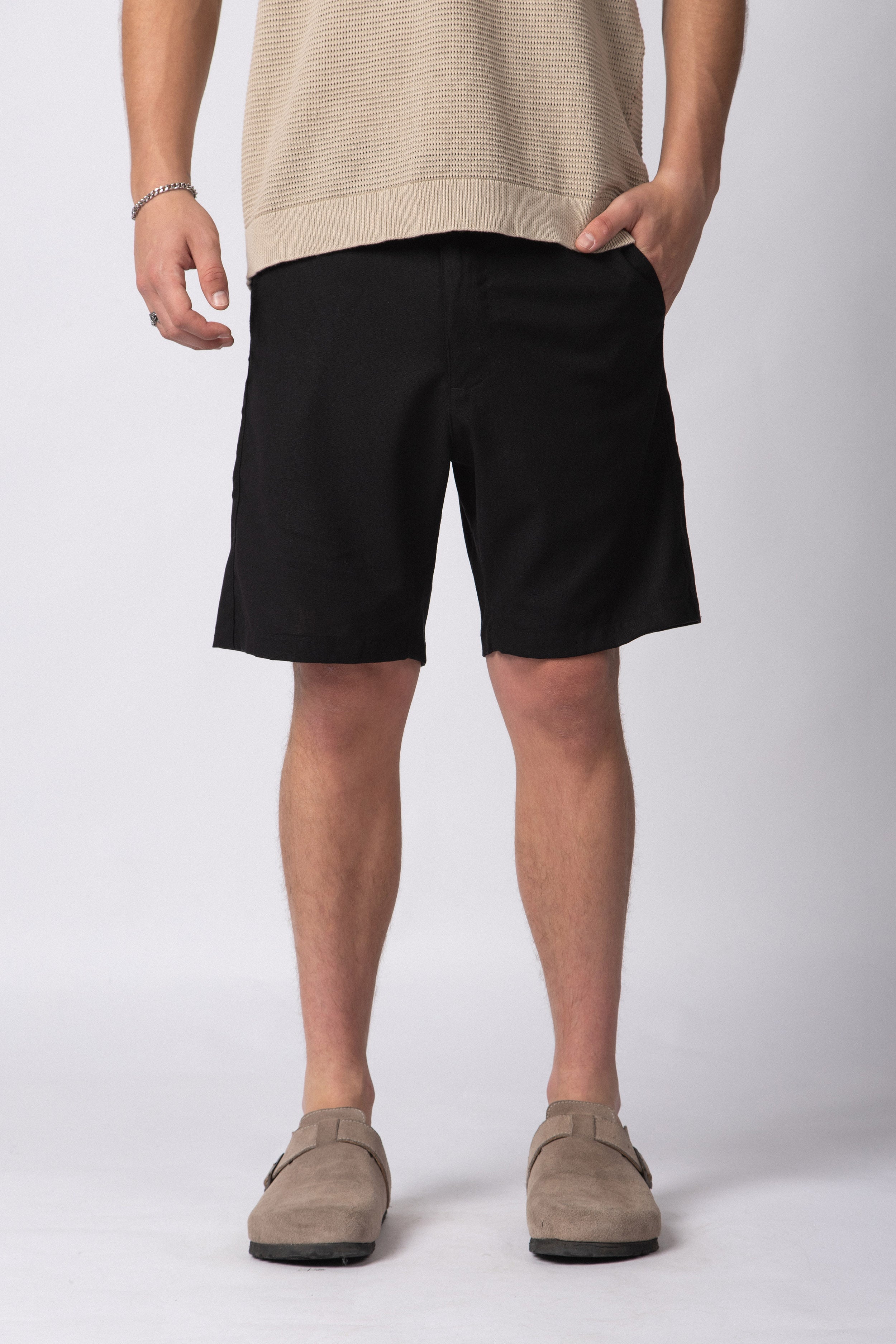 Bermuda Lino Rex Negra