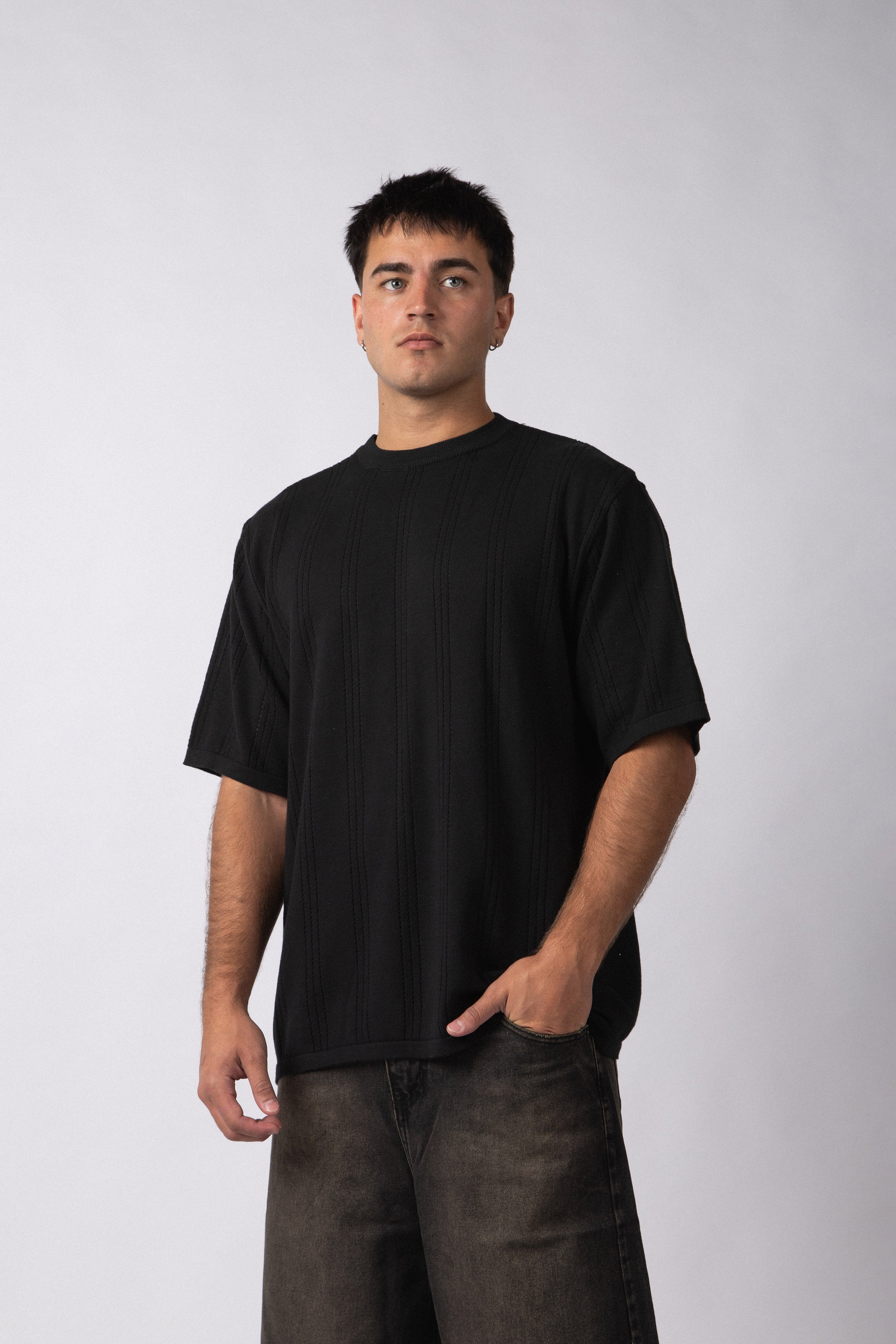 Remera Tejida Vito Negra