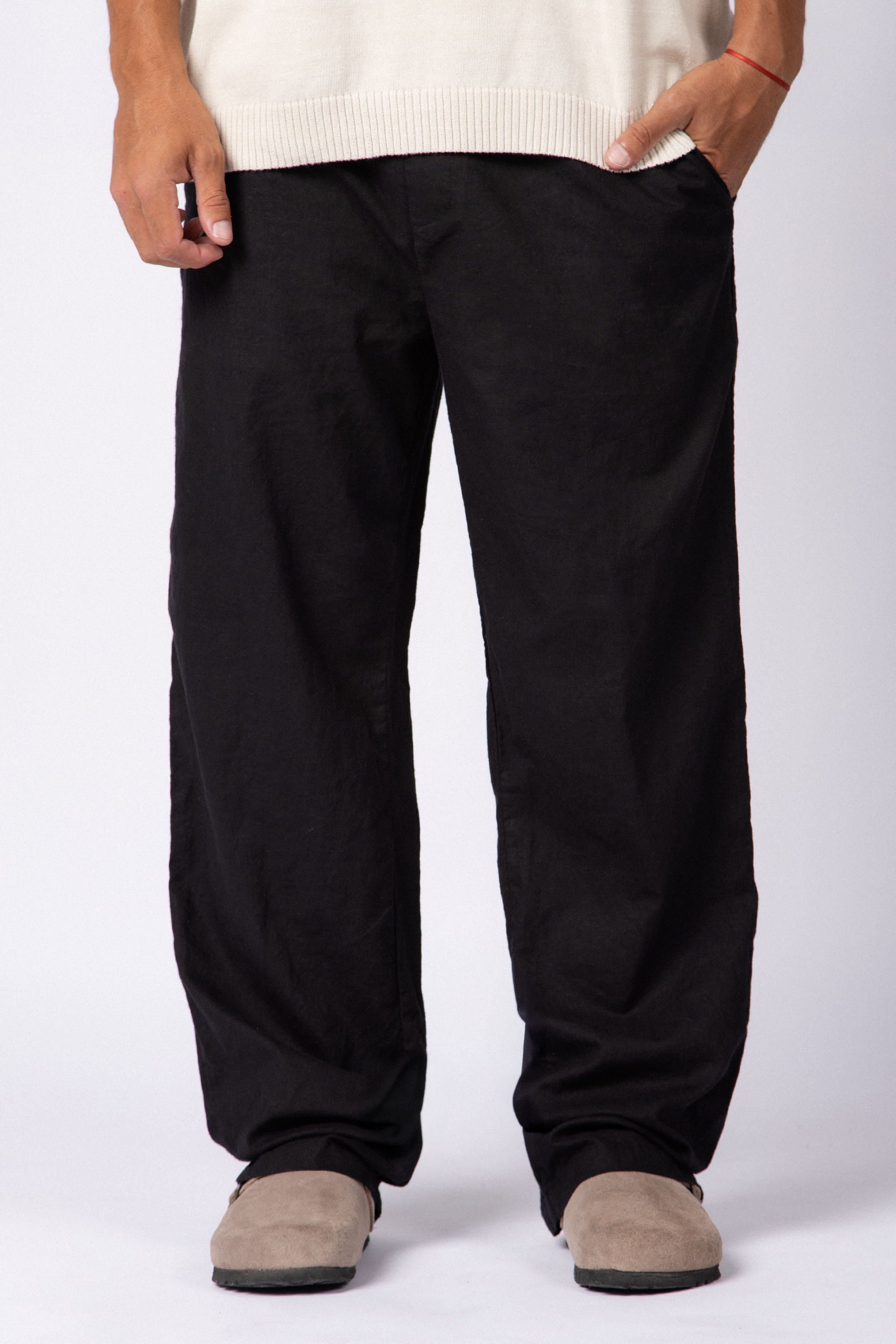 Pantalon Lino Taranis Negro