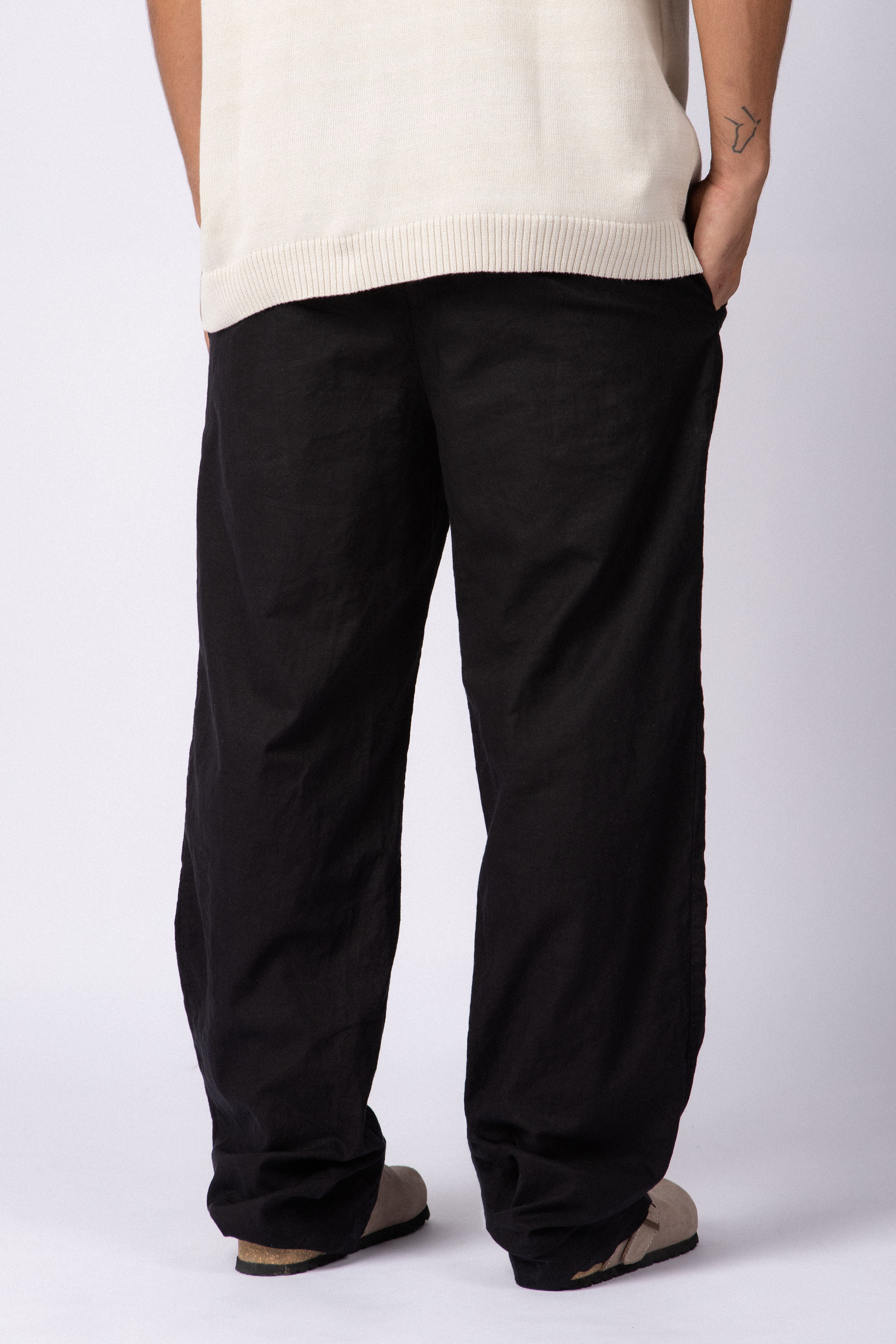 Pantalon Lino Taranis Negro