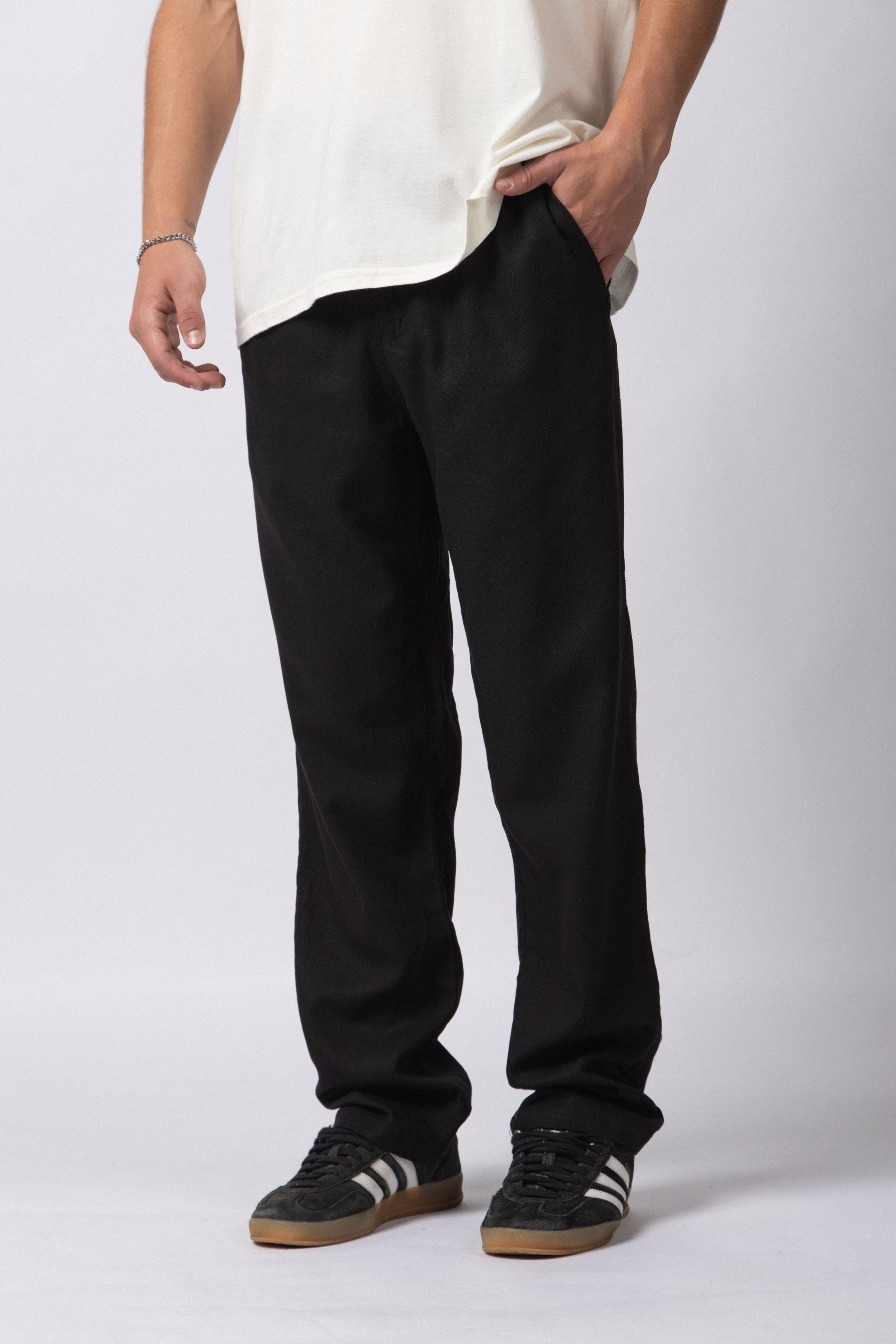 Pantalon Lino Trion Negro