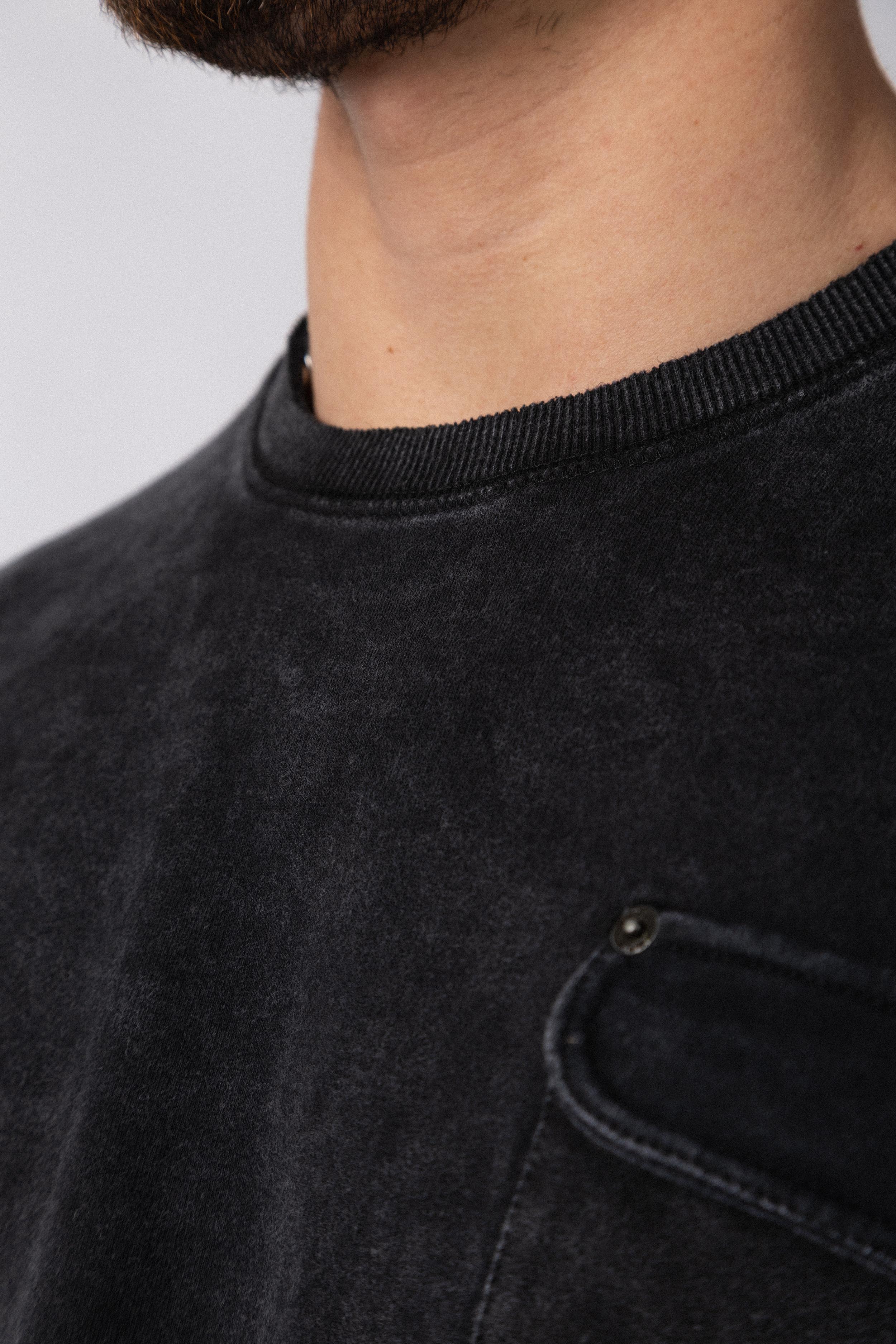 Remera Rustico Over Glow Negro