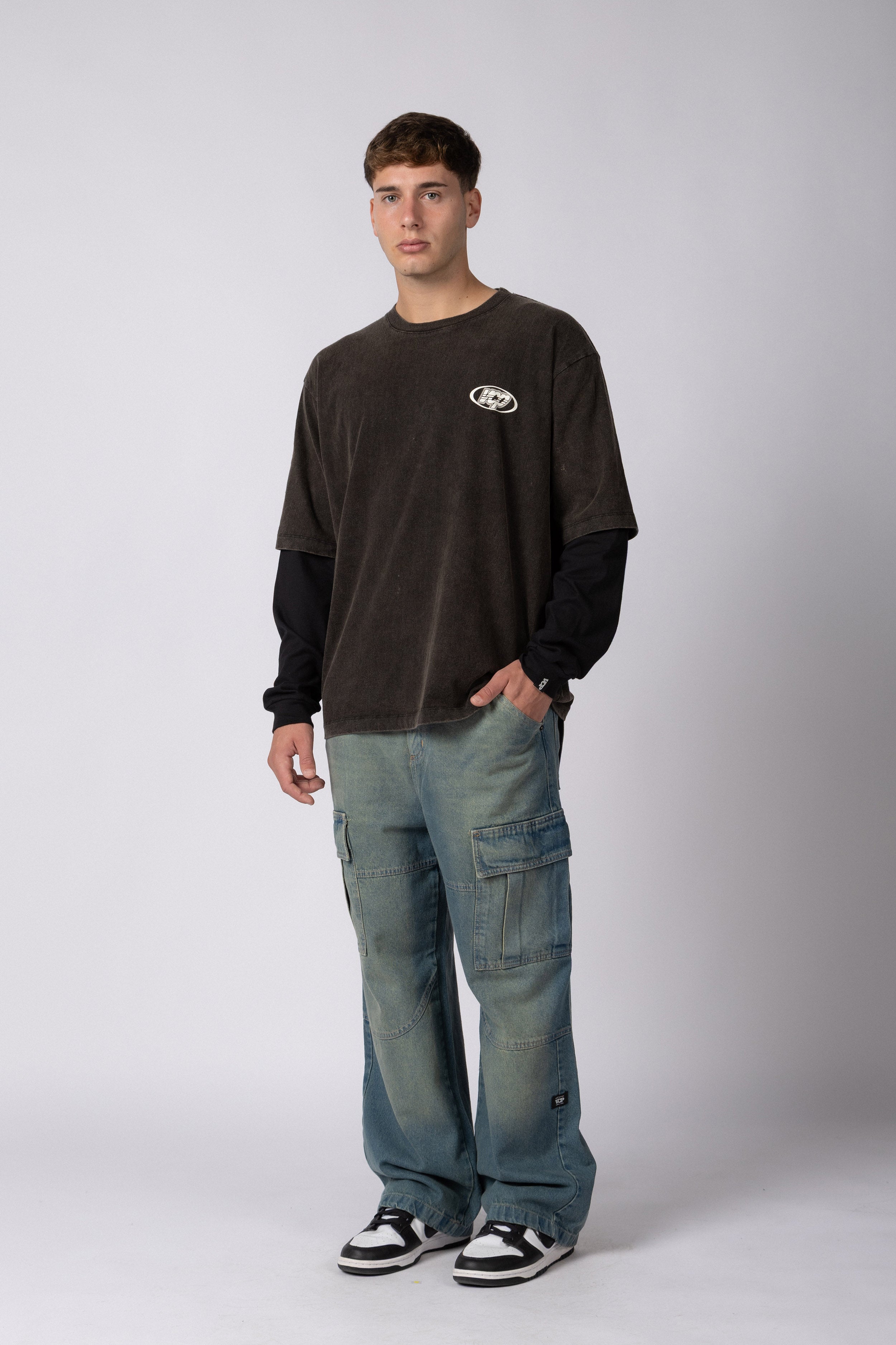 Jean Baggy Cargo Raw Oxid Blue
