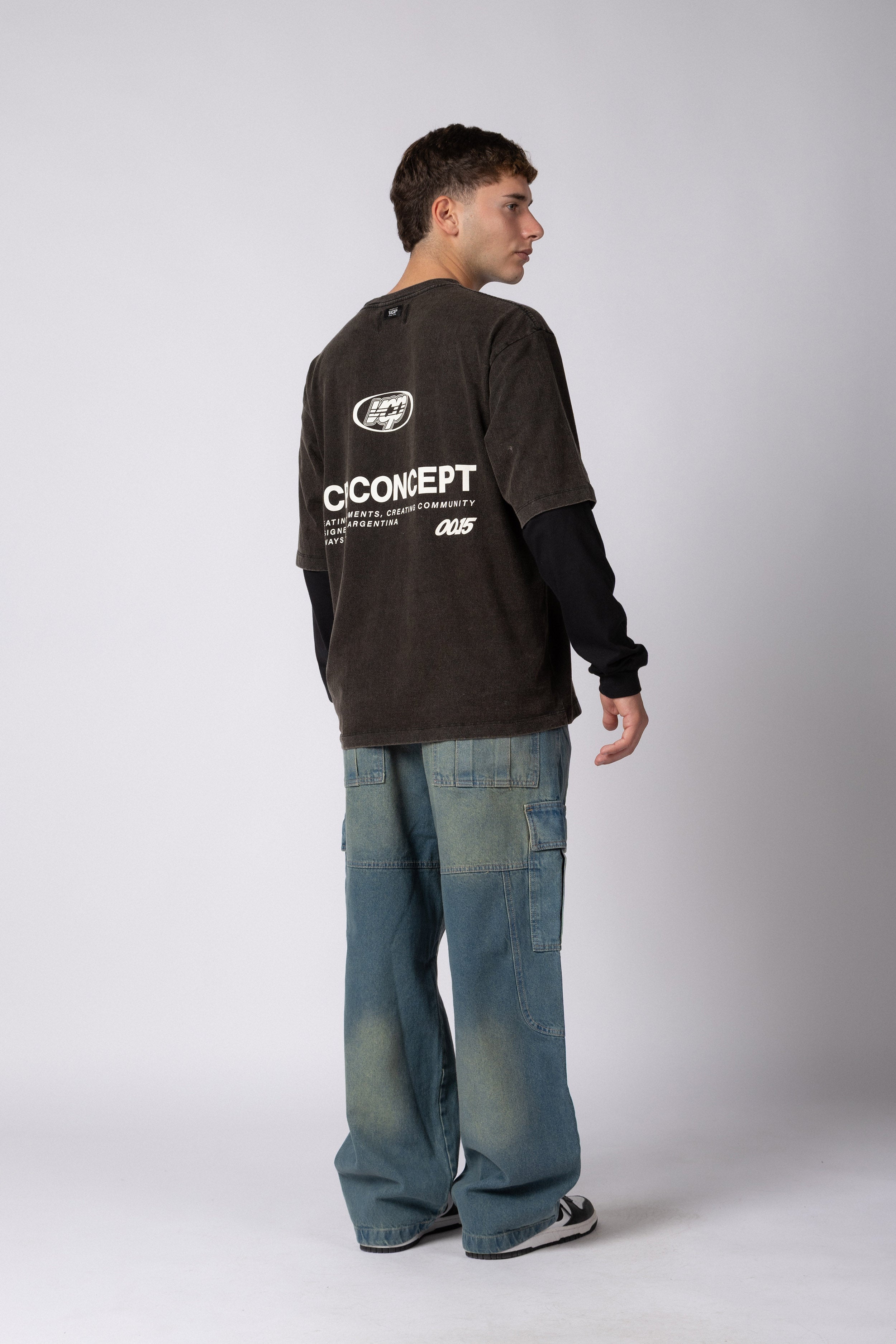 Jean Baggy Cargo Raw Oxid Blue