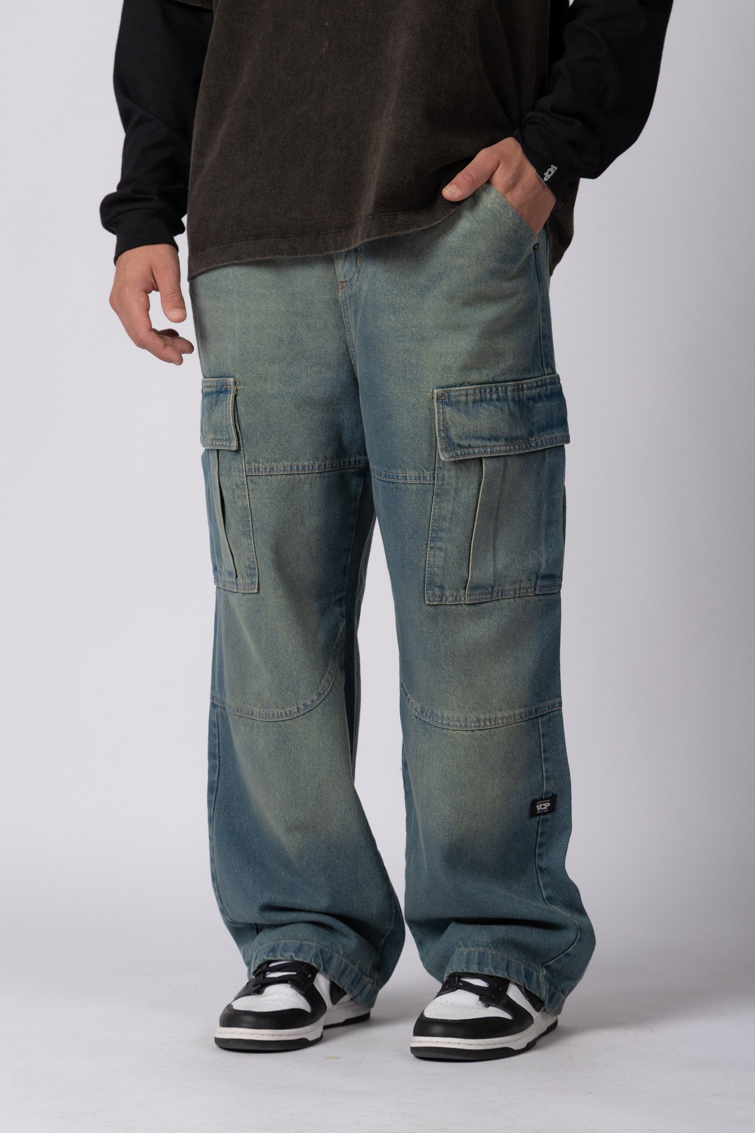 Jean Baggy Cargo Raw Oxid Blue