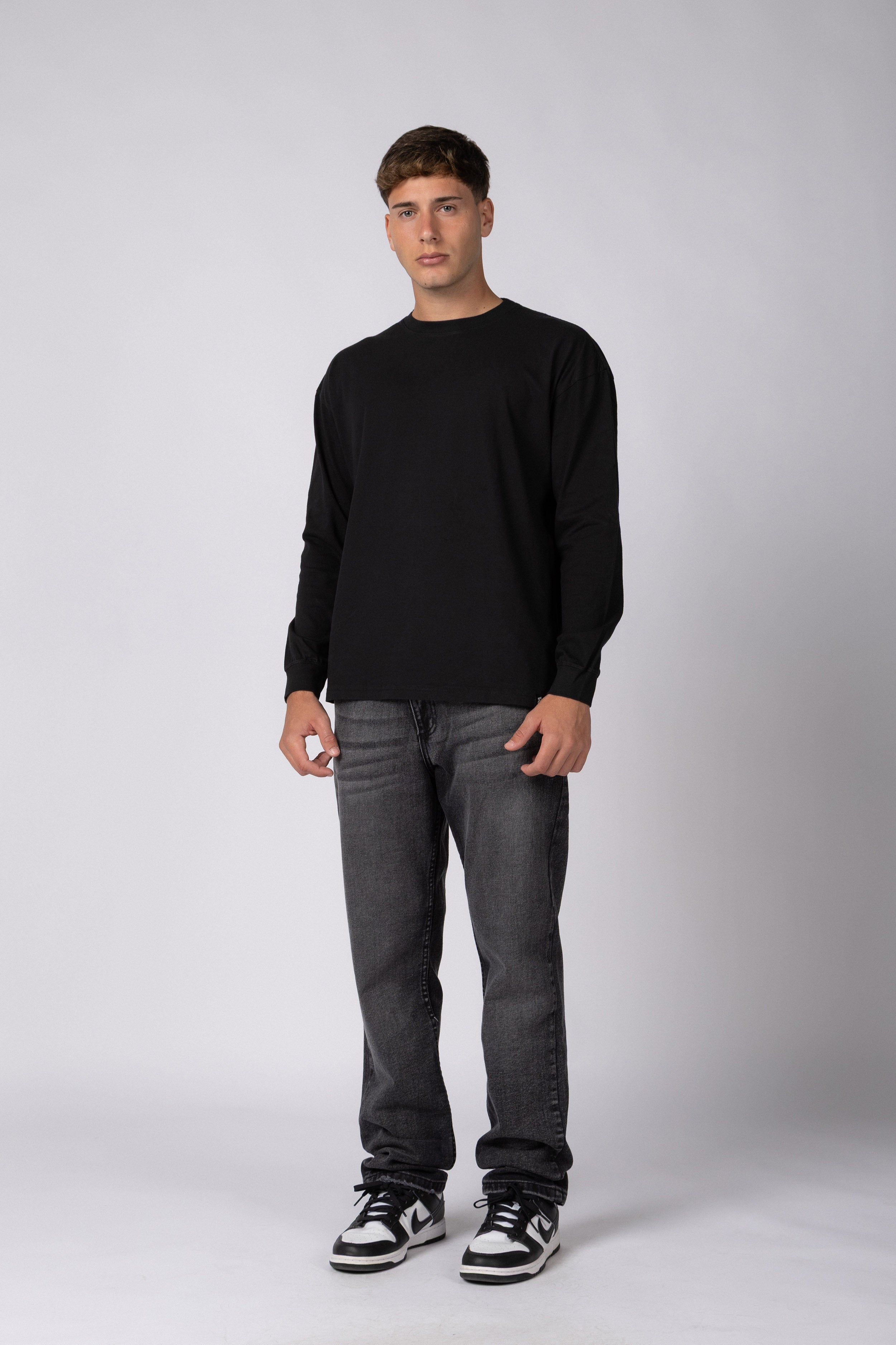 Remera Manga Larga Adam Negro