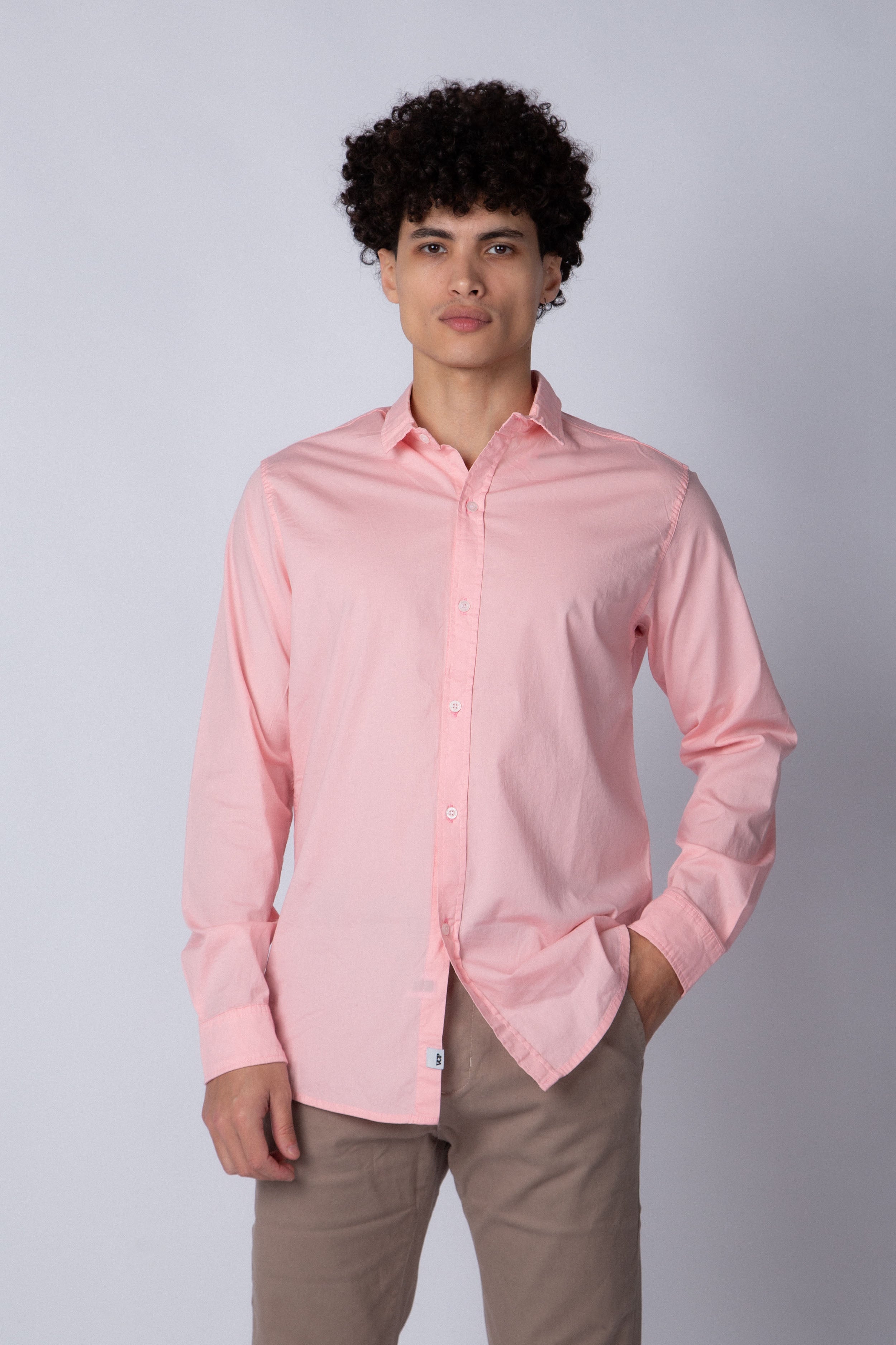 Camisa Manga Larga Clasica Rosa