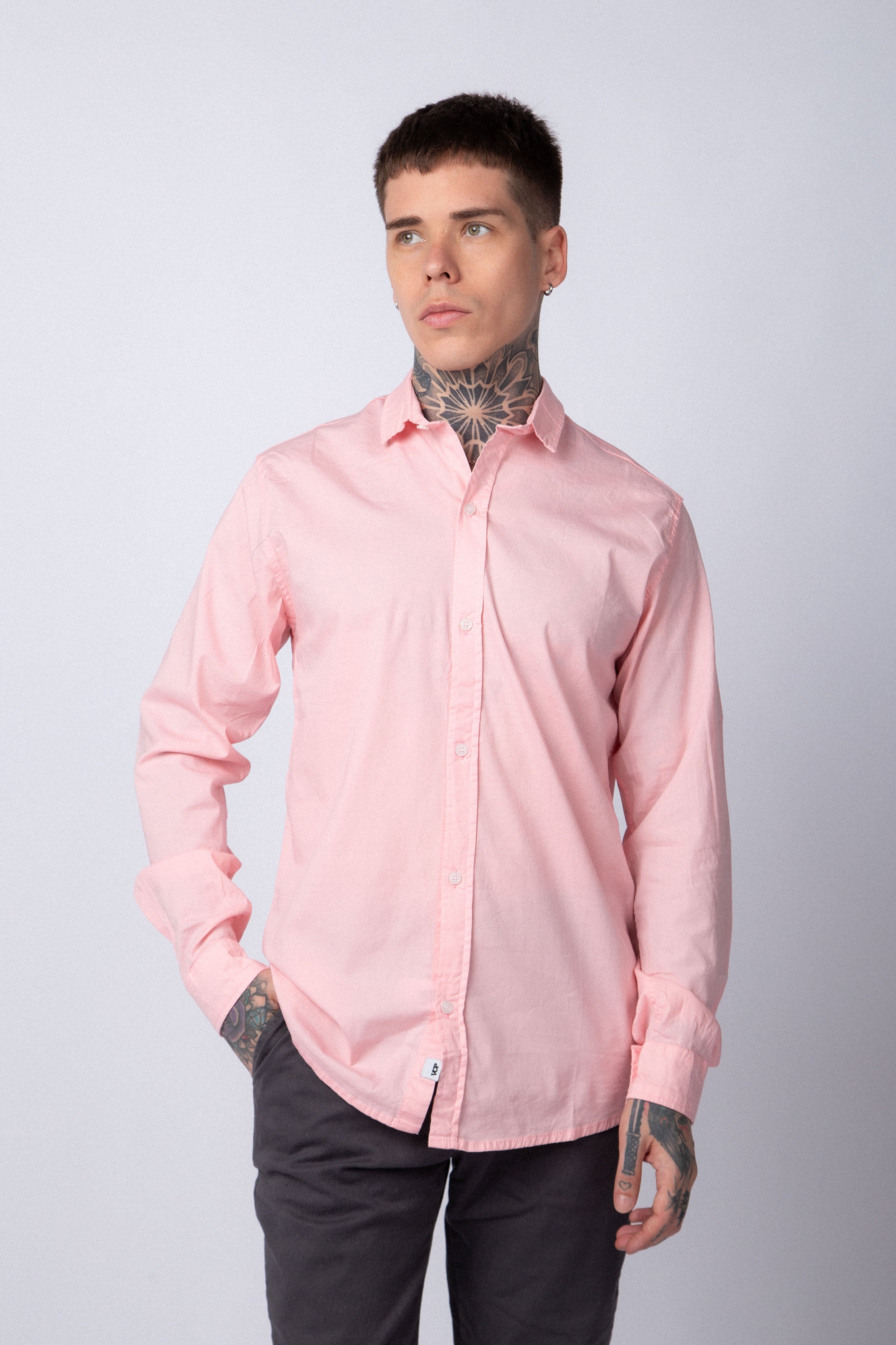 Camisa Manga Larga Clasica Rosa