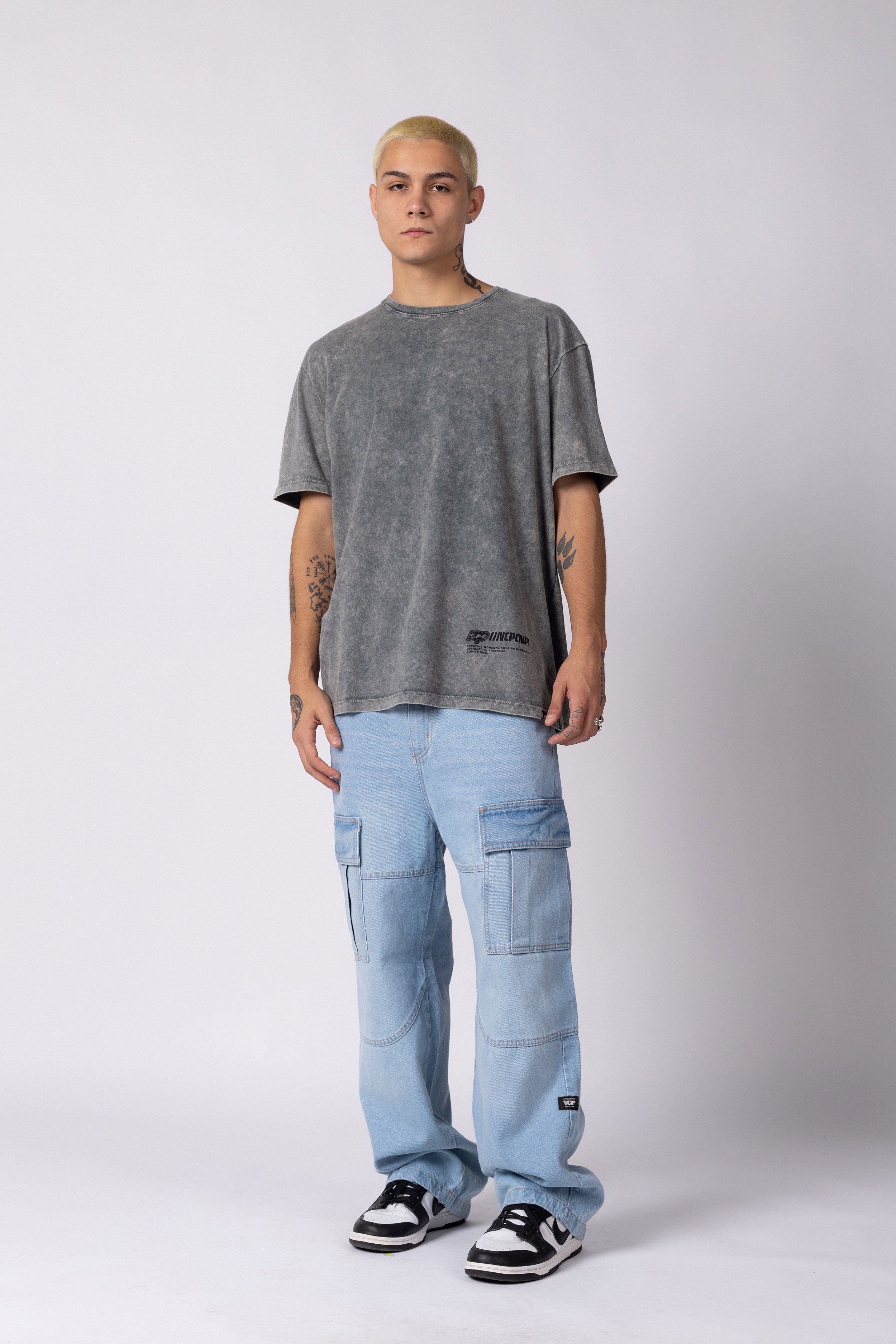 Jean Baggy Cargo Raw Sky