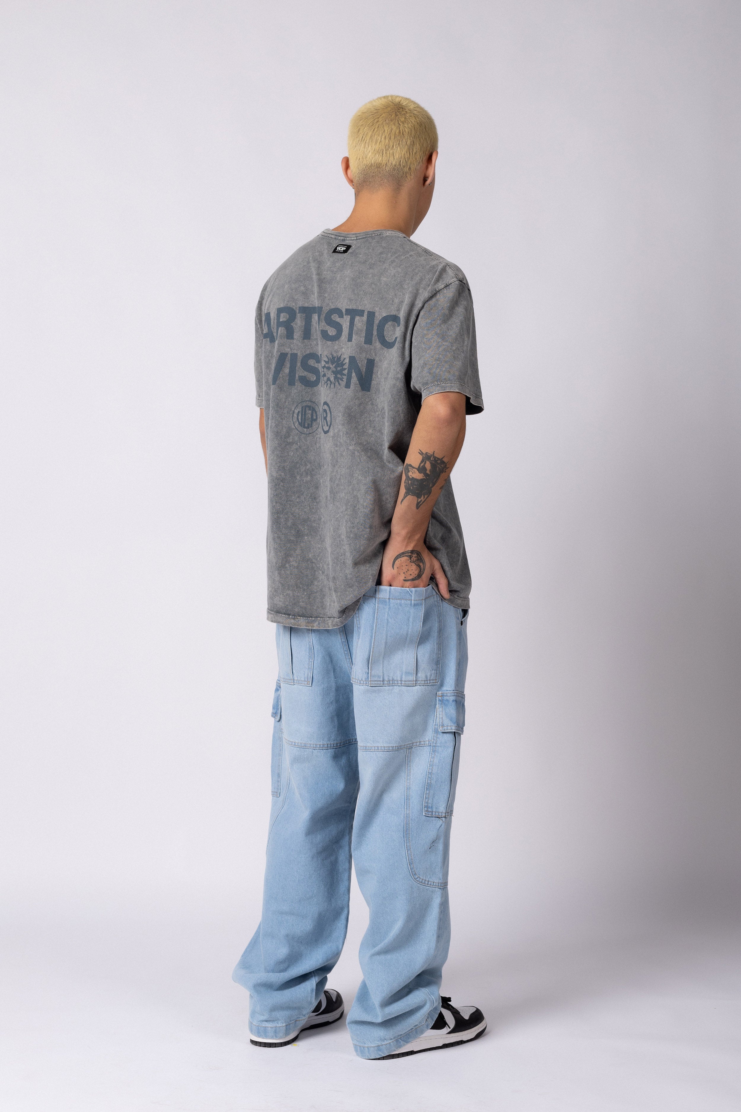 Jean Baggy Cargo Raw Sky