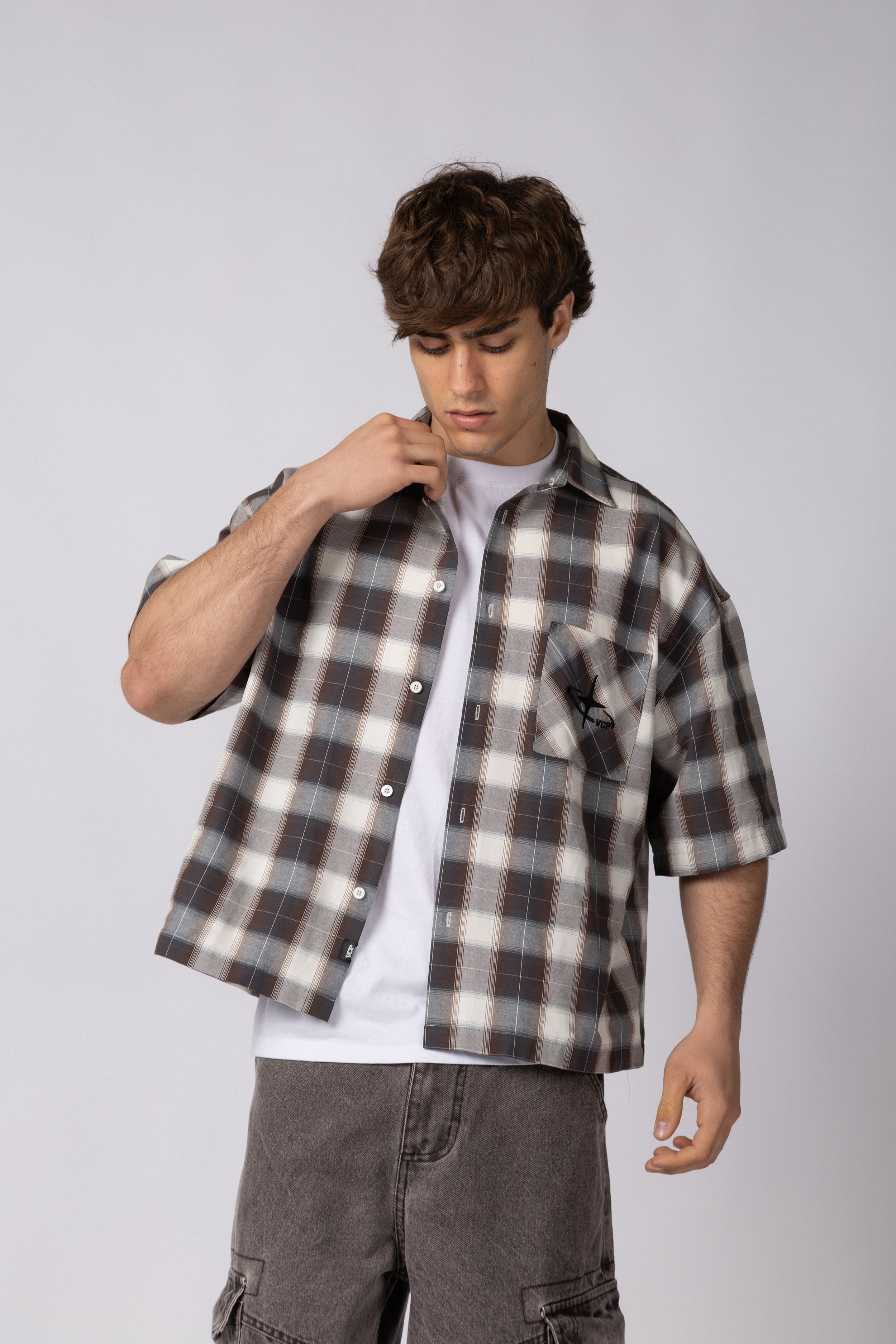 Camisa Manga Corta Fey Stack Choco