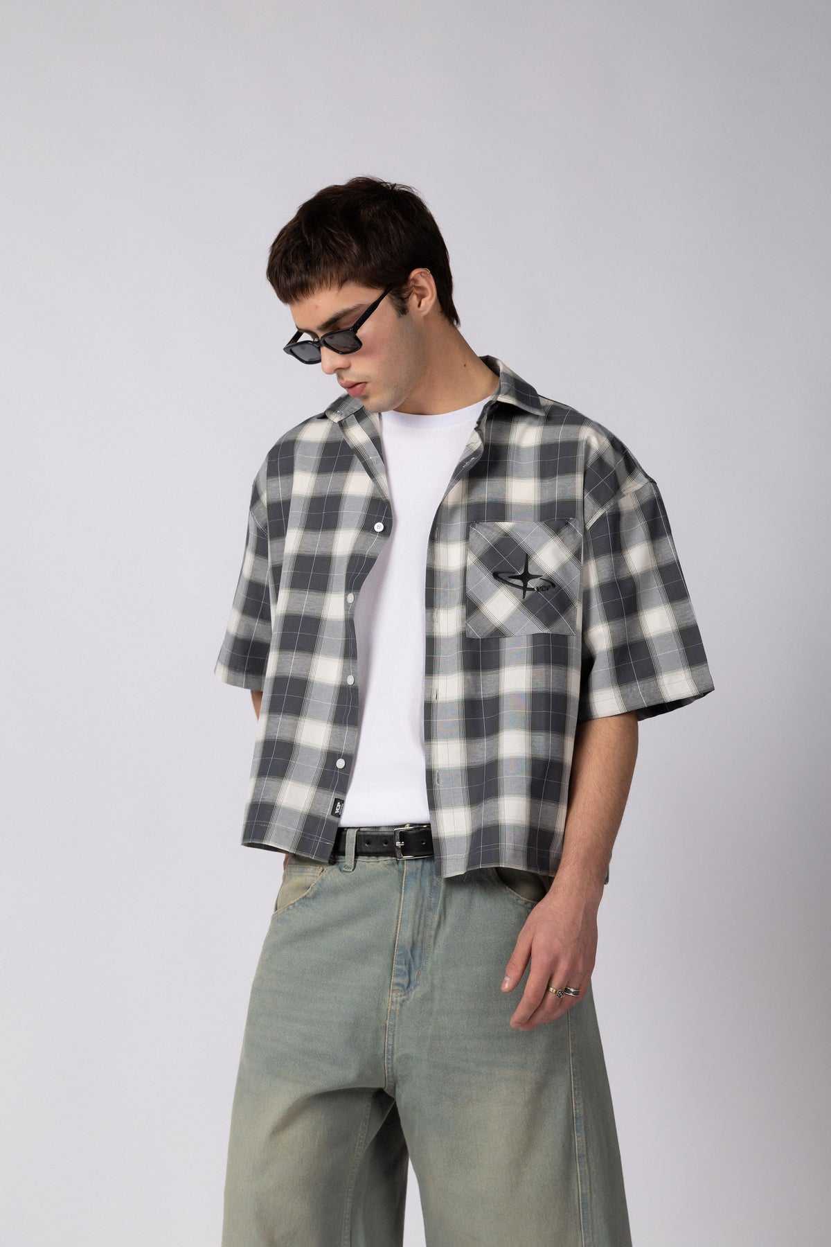 Camisa Manga Corta Fey Stack Gris