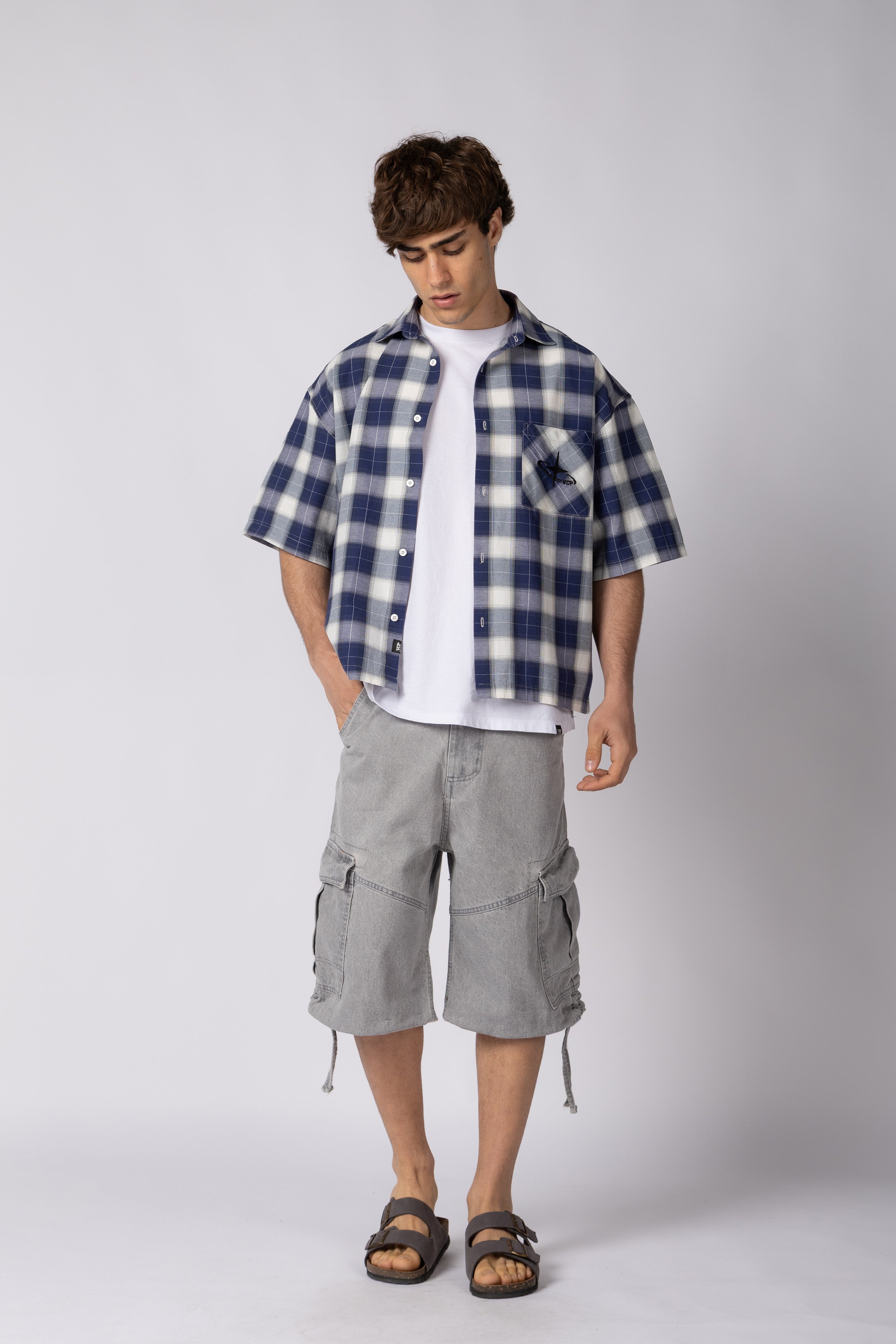 Camisa Manga Corta Fey Stack Navy