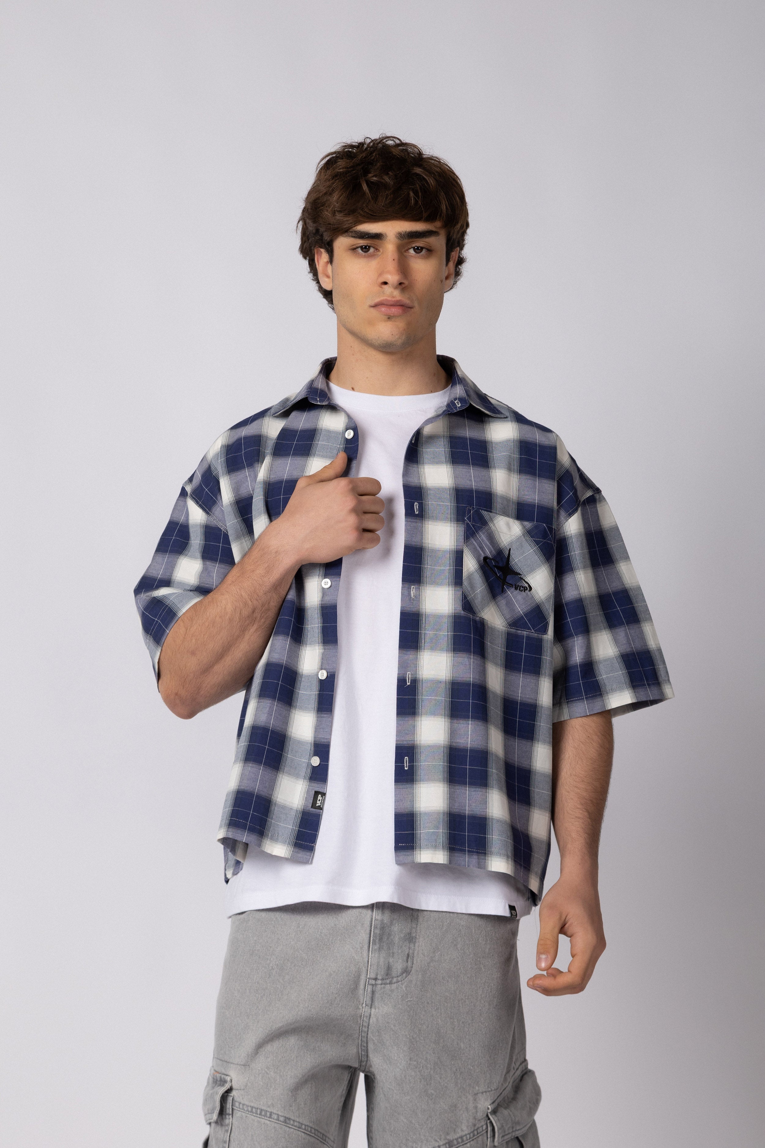 Camisa Manga Corta Fey Stack Navy