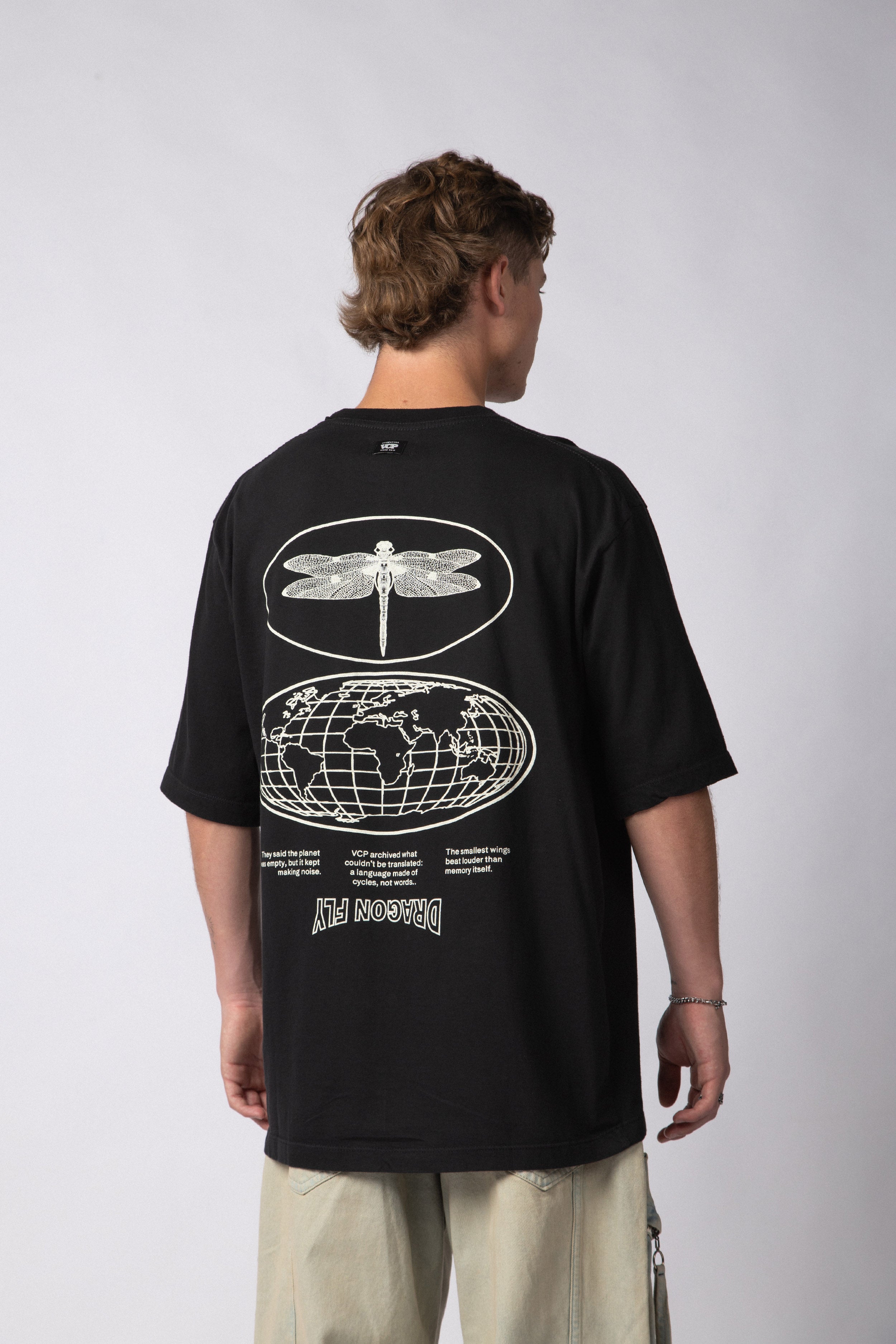 Remera Over Taz Wings Negra