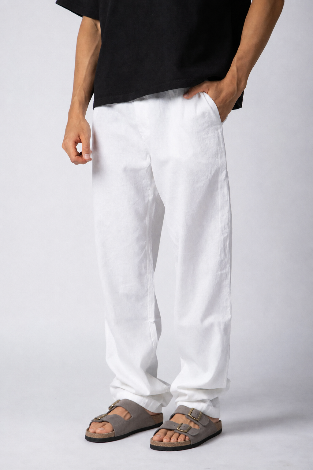 Pantalon Lino Taranis Blanco