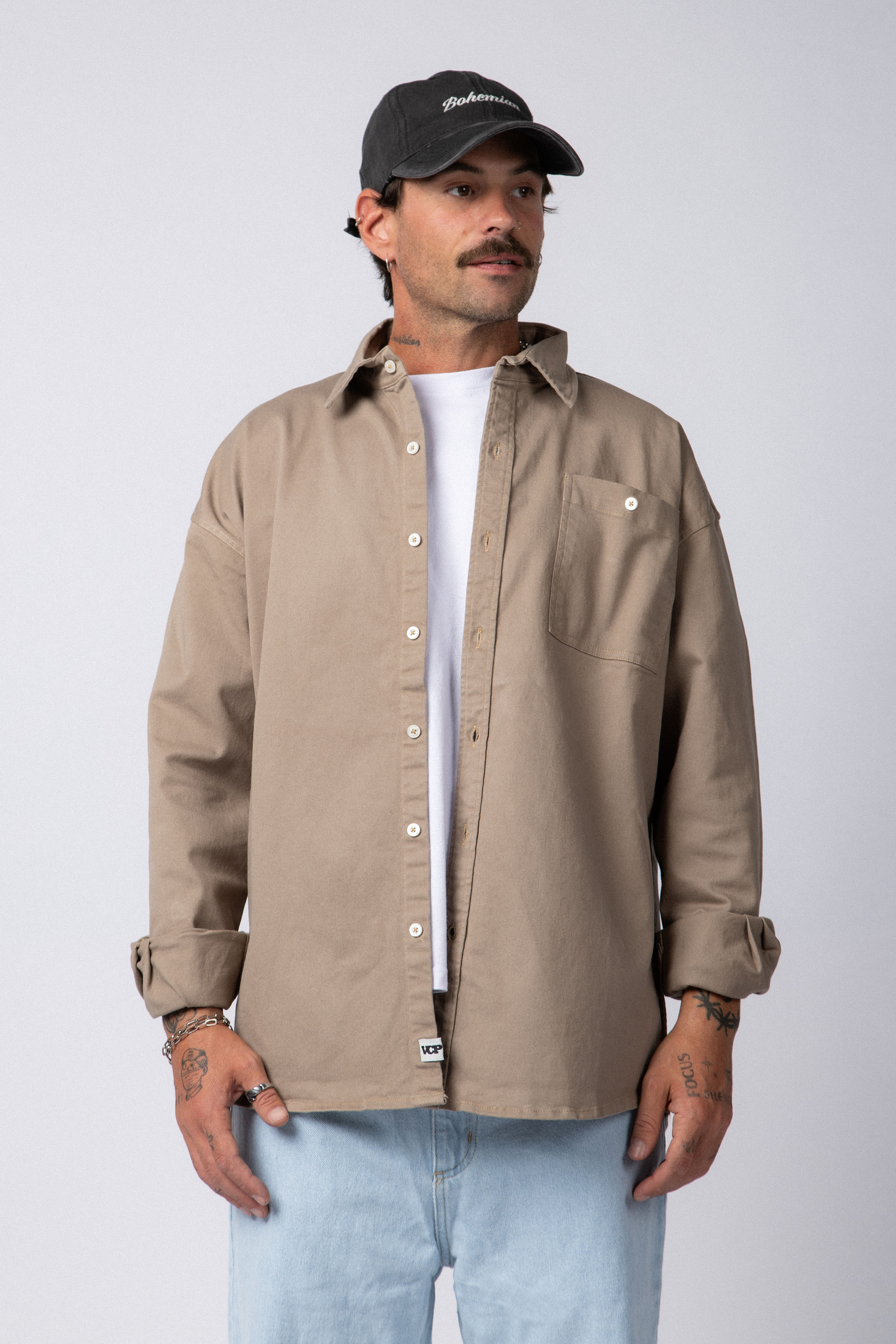 Camisa Manga Larga Bixsby Beige