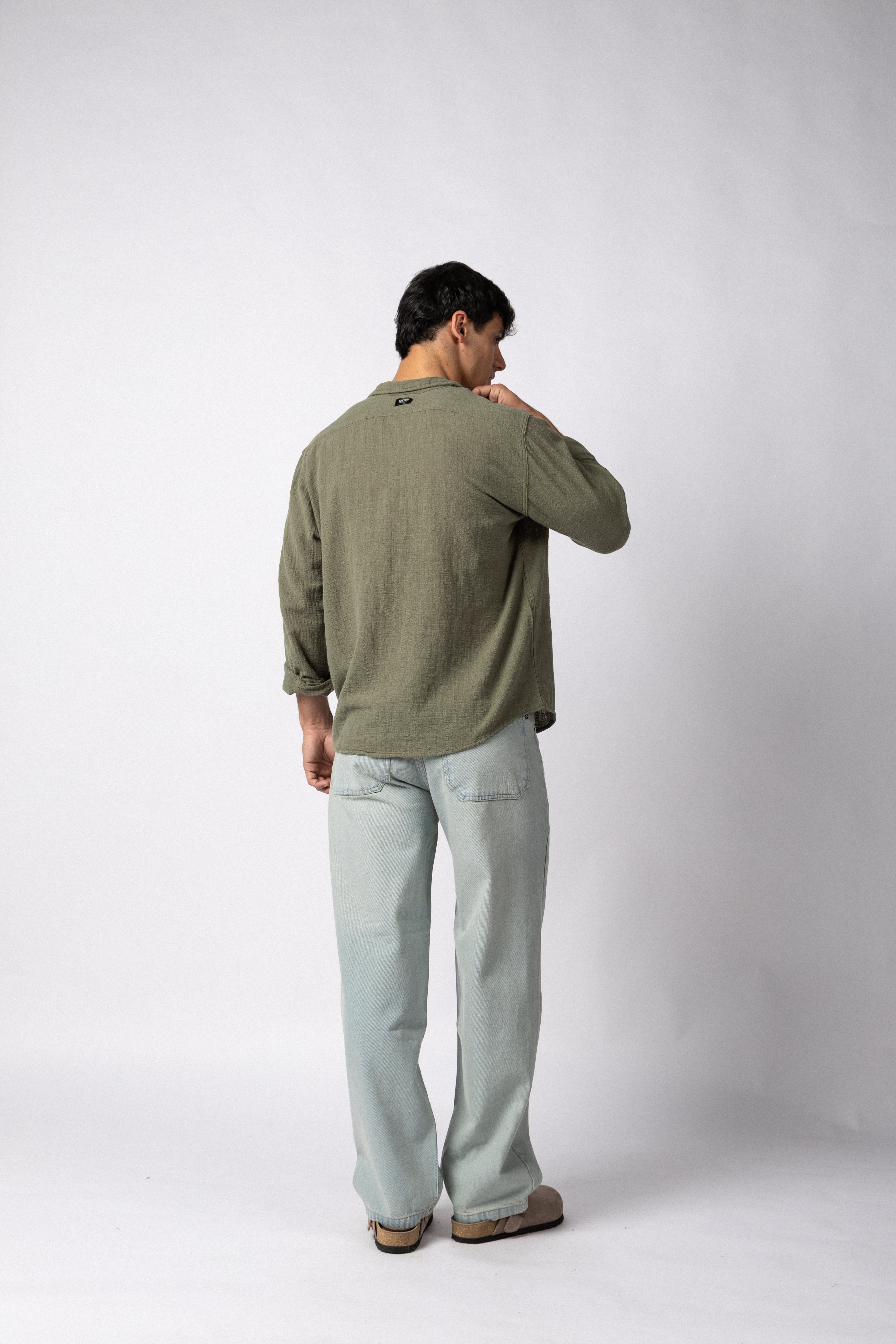 Camisa Manga Larga Lino Zen Militar